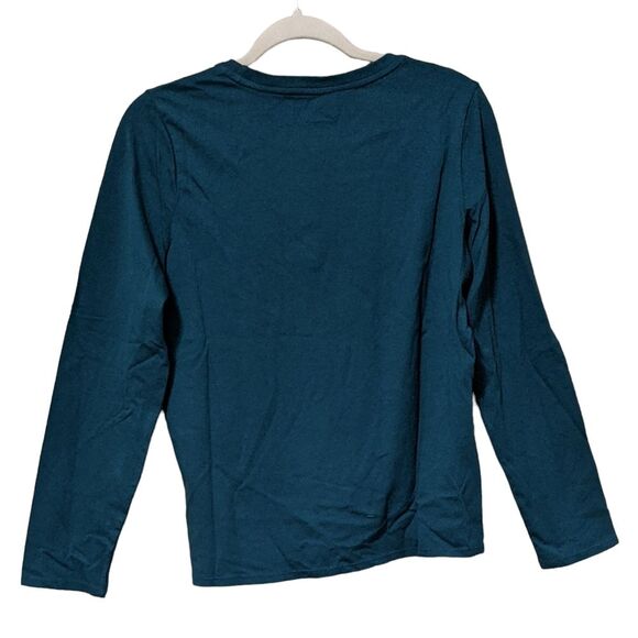 NWT L.L. women's Bean green spruce long sleeve PJ top t-shirt size hike size XS - Picture 2 of 9